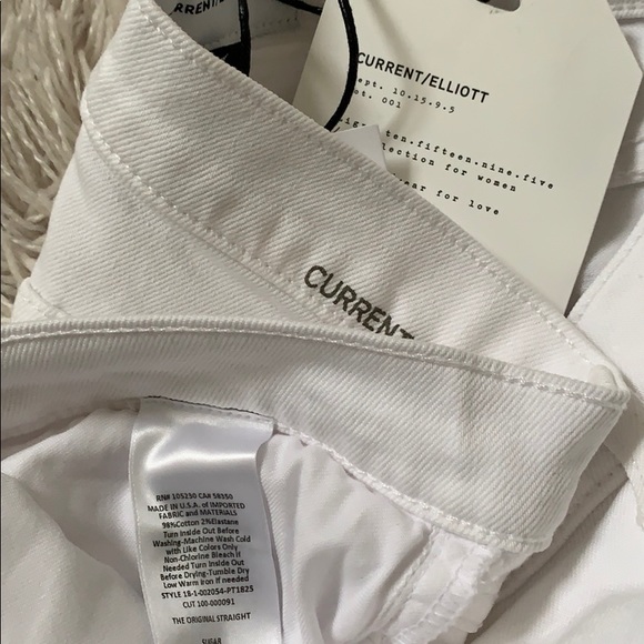 Current/Elliott “TheOriginalStraight” WhiteJeans - Picture 7 of 7